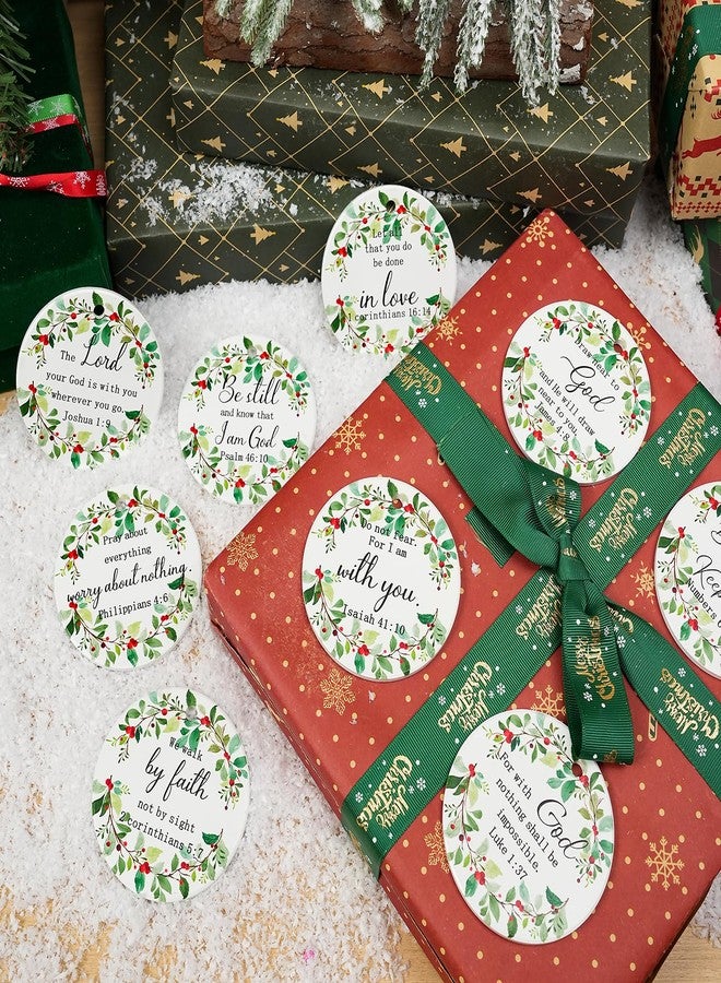 Hedeey 9 Pcs Christian Christmas Ornaments - Jesus, Bible Verse, Religious Ceramic Ornaments for Christmas Tree Home Decor Gifts - Image 3